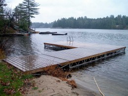 A Cedar Skirt Leg Dock.