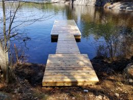 A floating dock on Silver Lake.