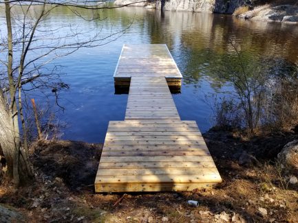 A floating dock on Silver Lake.