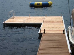 A Pipe dock extension of a crib dock.