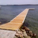 Log L-shaped Pipe Dock in Orillia.