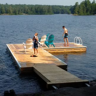 Fun on Leonard Lake Floating Dock