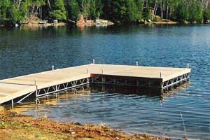 a custom pipe dock in Muskoka.